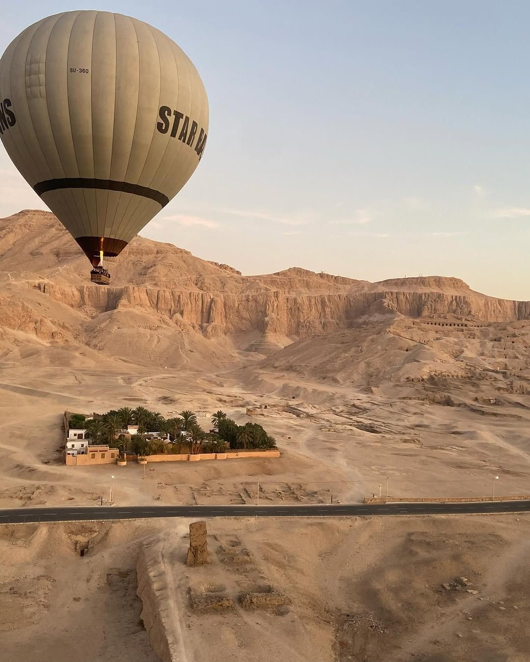 Hot air balloon flight over the Valley of the Kings area