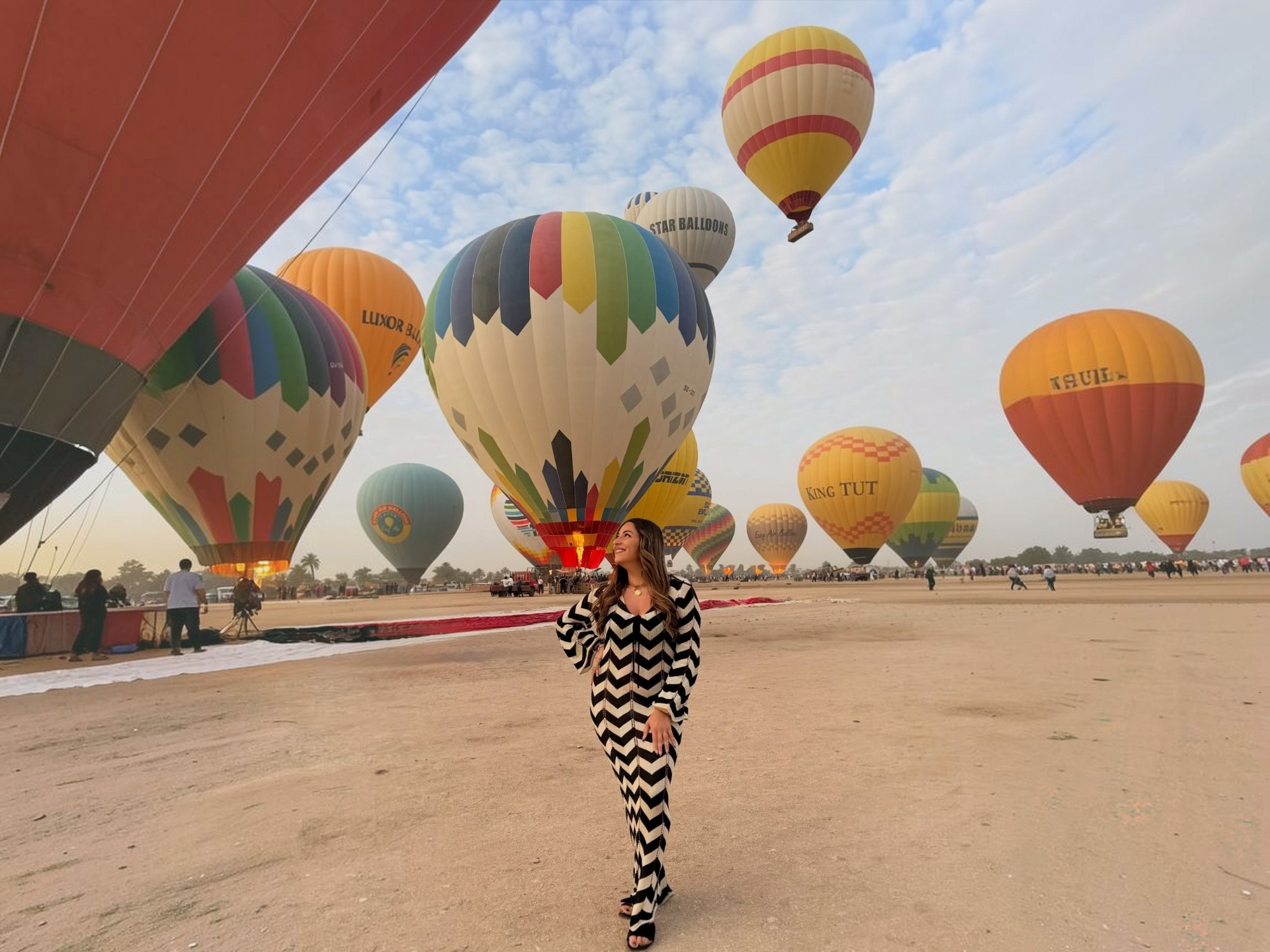 Balloon flight over the Nile Valley at sunrise