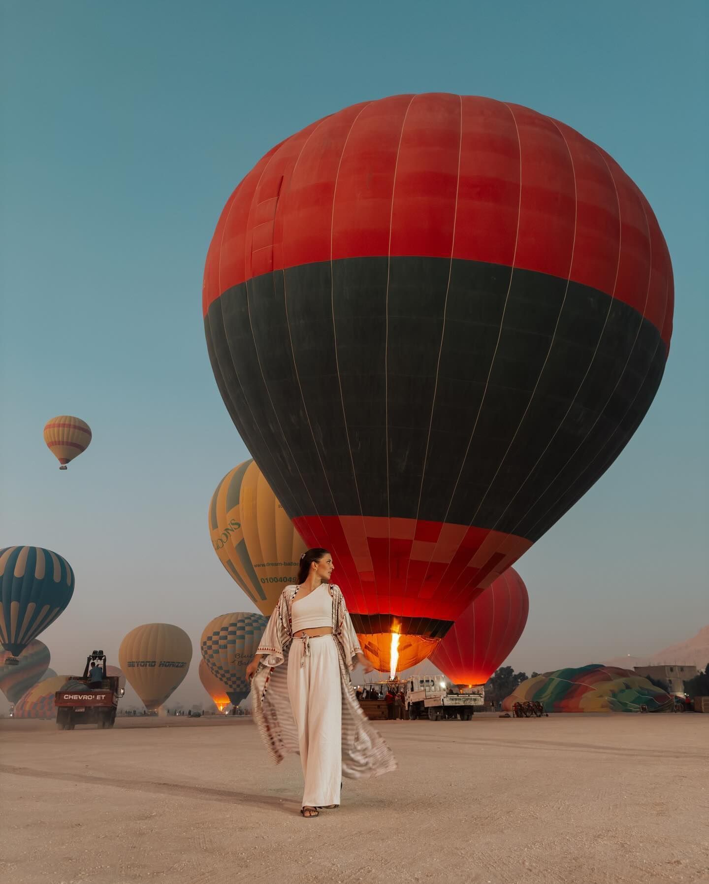Luxor skyline viewed from a hot air balloon