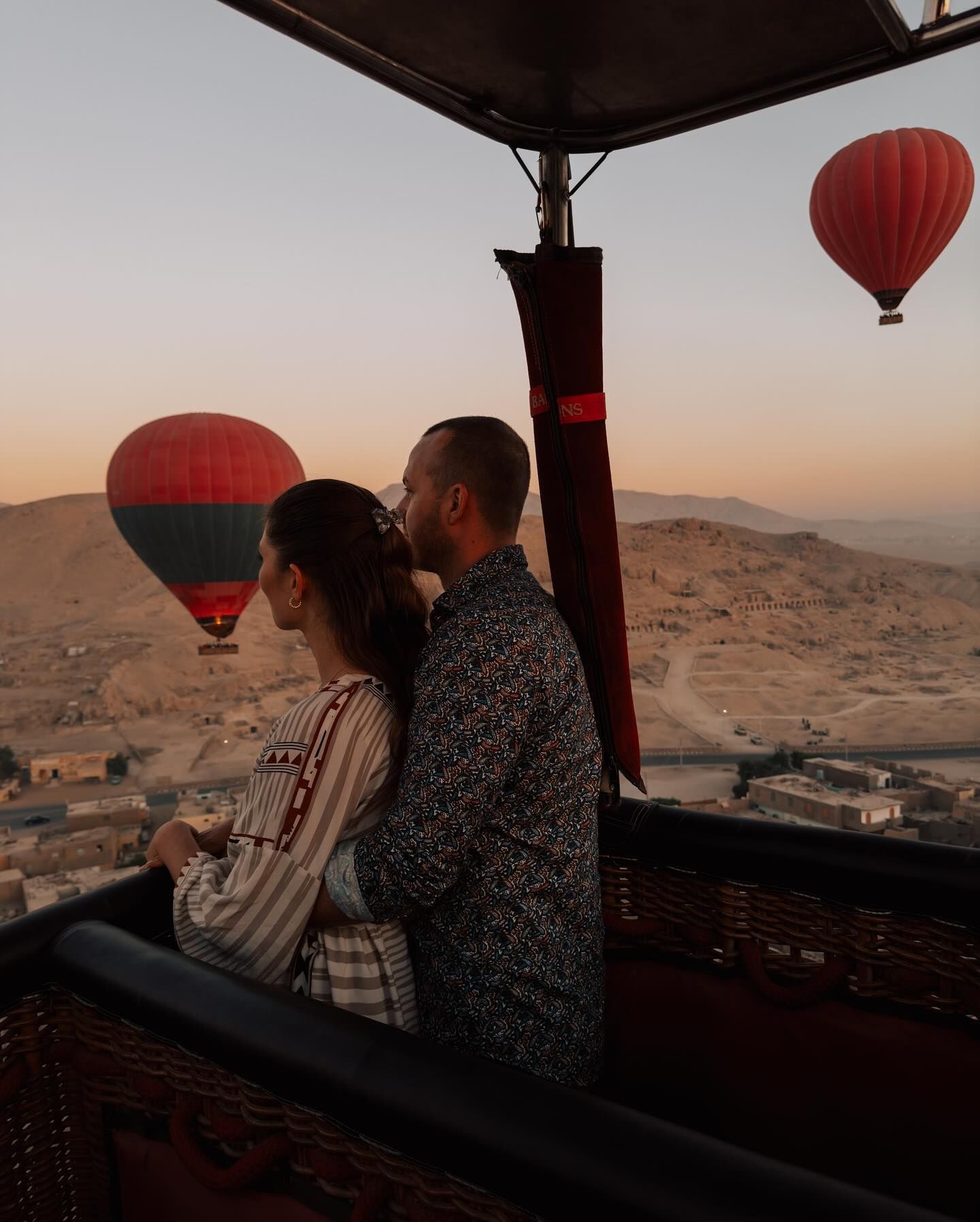 Beautiful sunrise during a Luxor balloon flight