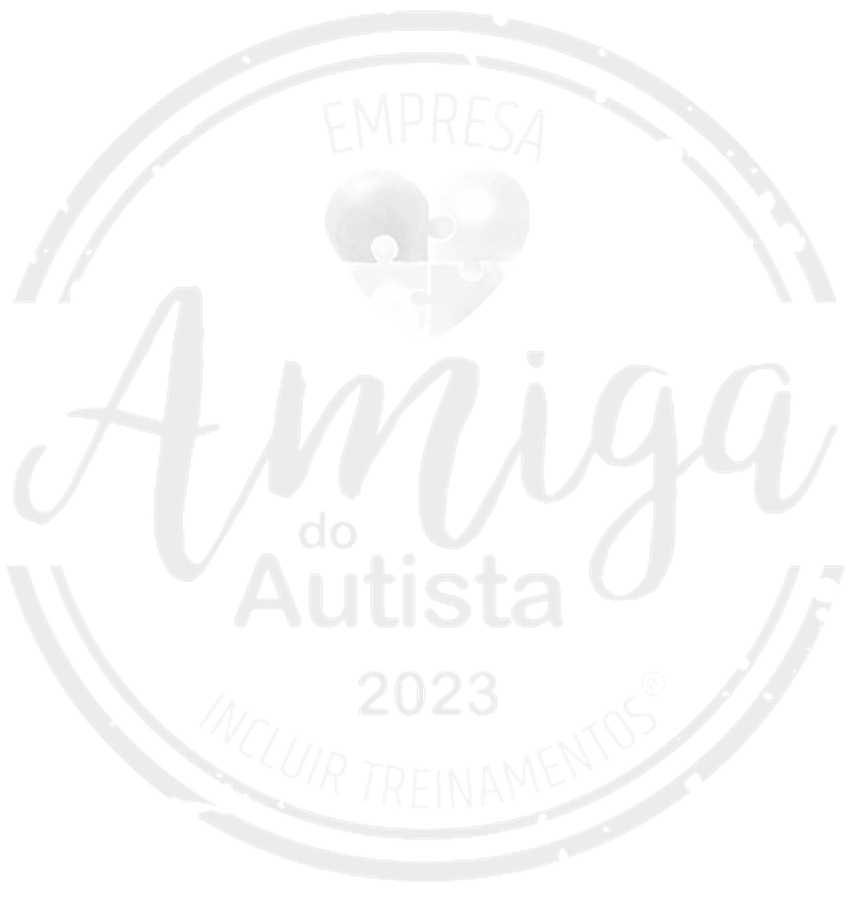 Um logotipo branco com as palavras amiga do autista nele.