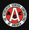 Logo for the Associated General Contractors of America. White text on black circle, red and white 