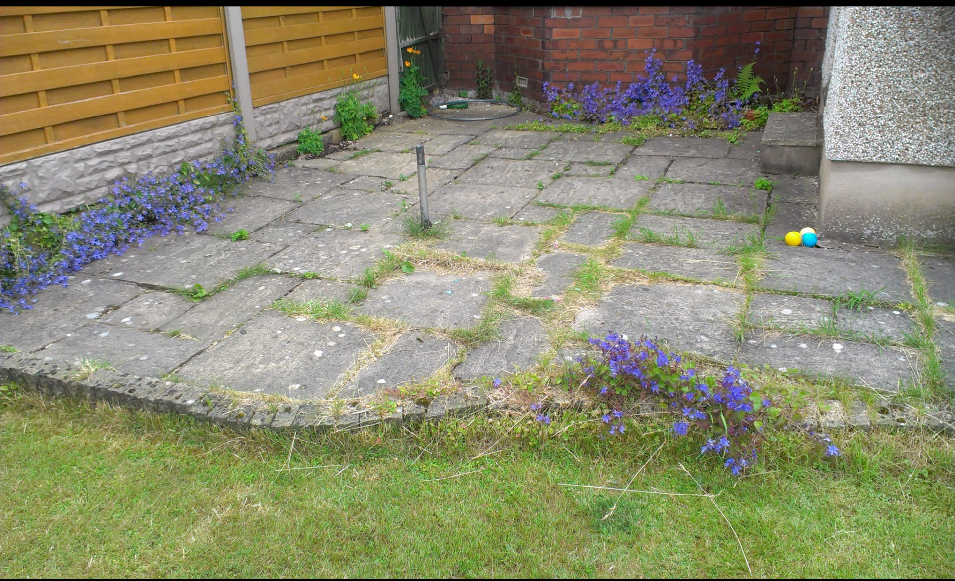 patio before by featons landscaping
