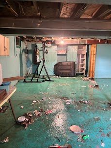 flooded basement in Falmouth, KY