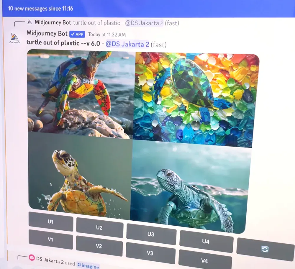 A collage of sea turtles on a computer screen