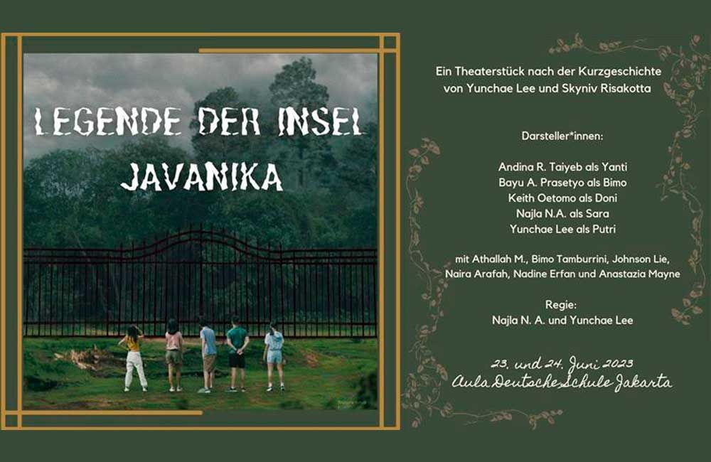 The cover of a book titled legende der insel javanika