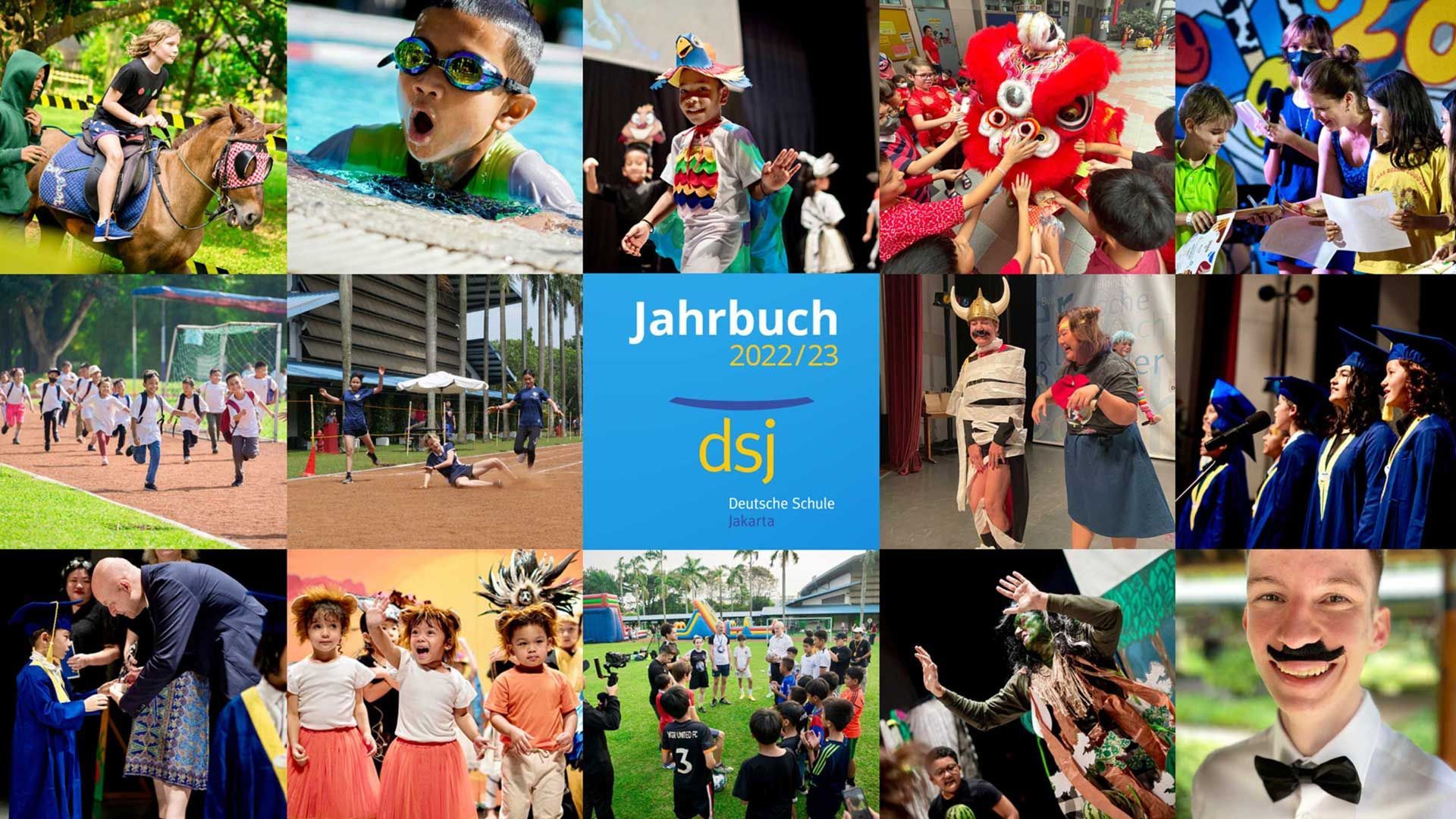 a collage of German School Jakarta pictures of the academic school year 2022/23