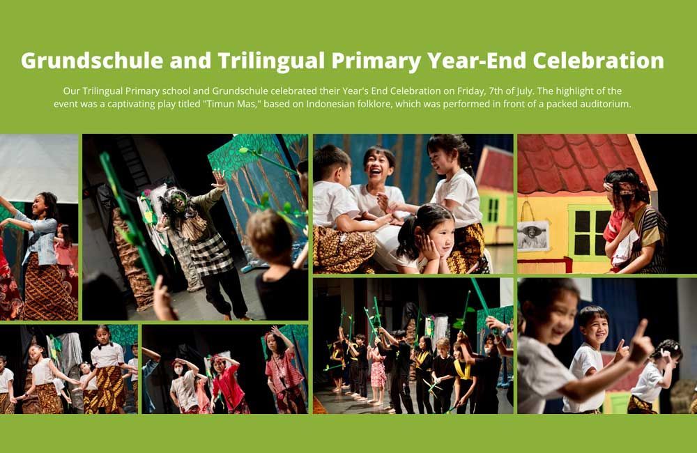 A collage of pictures of children playing and dancing.
