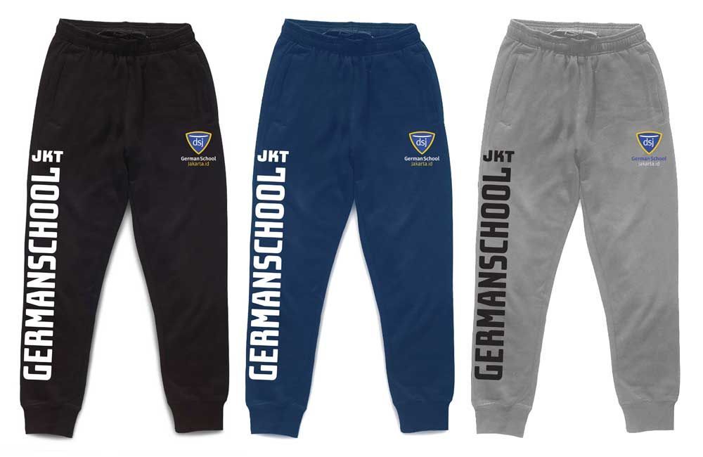 Three pairs of german school sweatpants in different colors