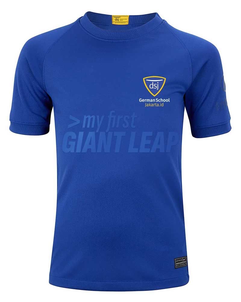 A blue shirt that says my first giant leap
