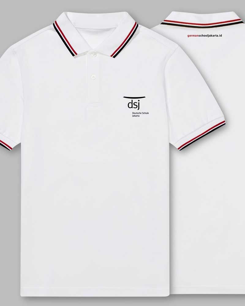 A white polo shirt with the word osi on it