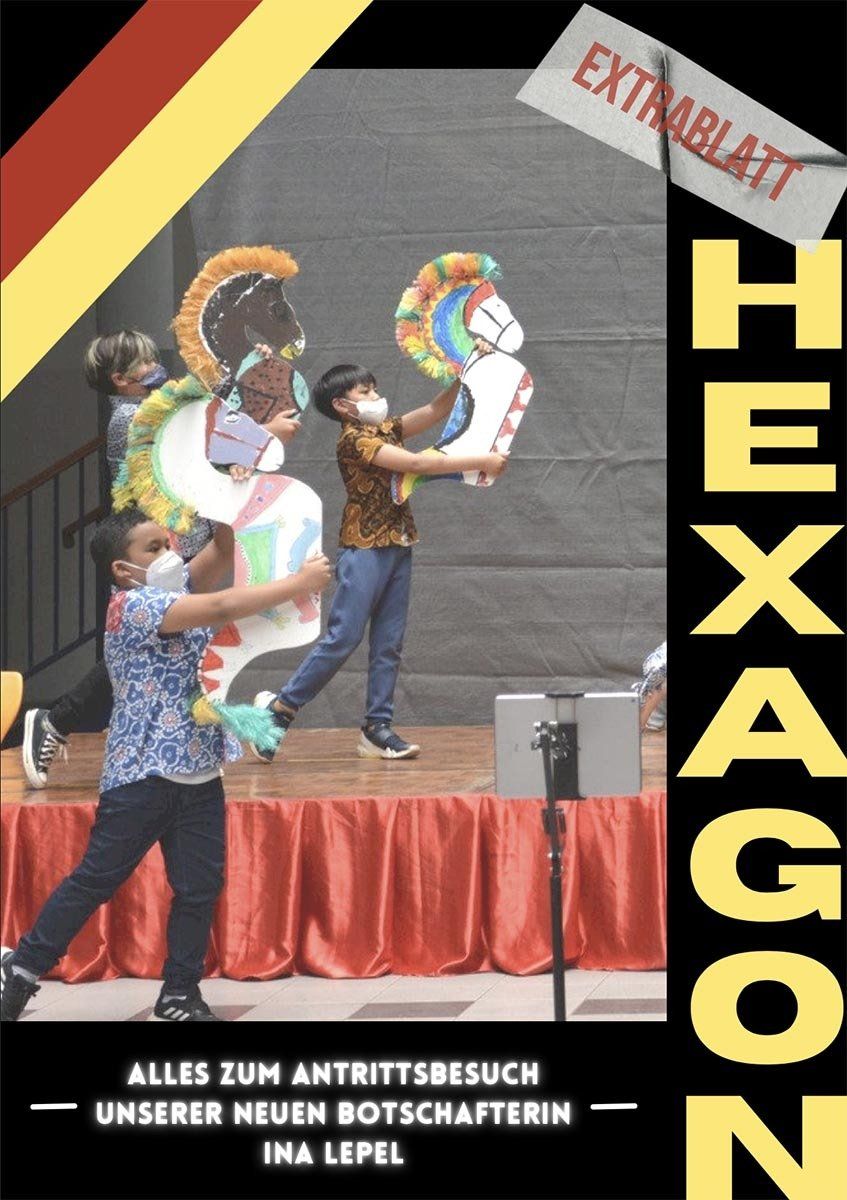A poster that says hexagon on it