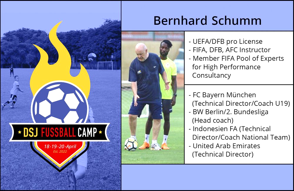 A poster for a soccer camp called dsj fussball camp