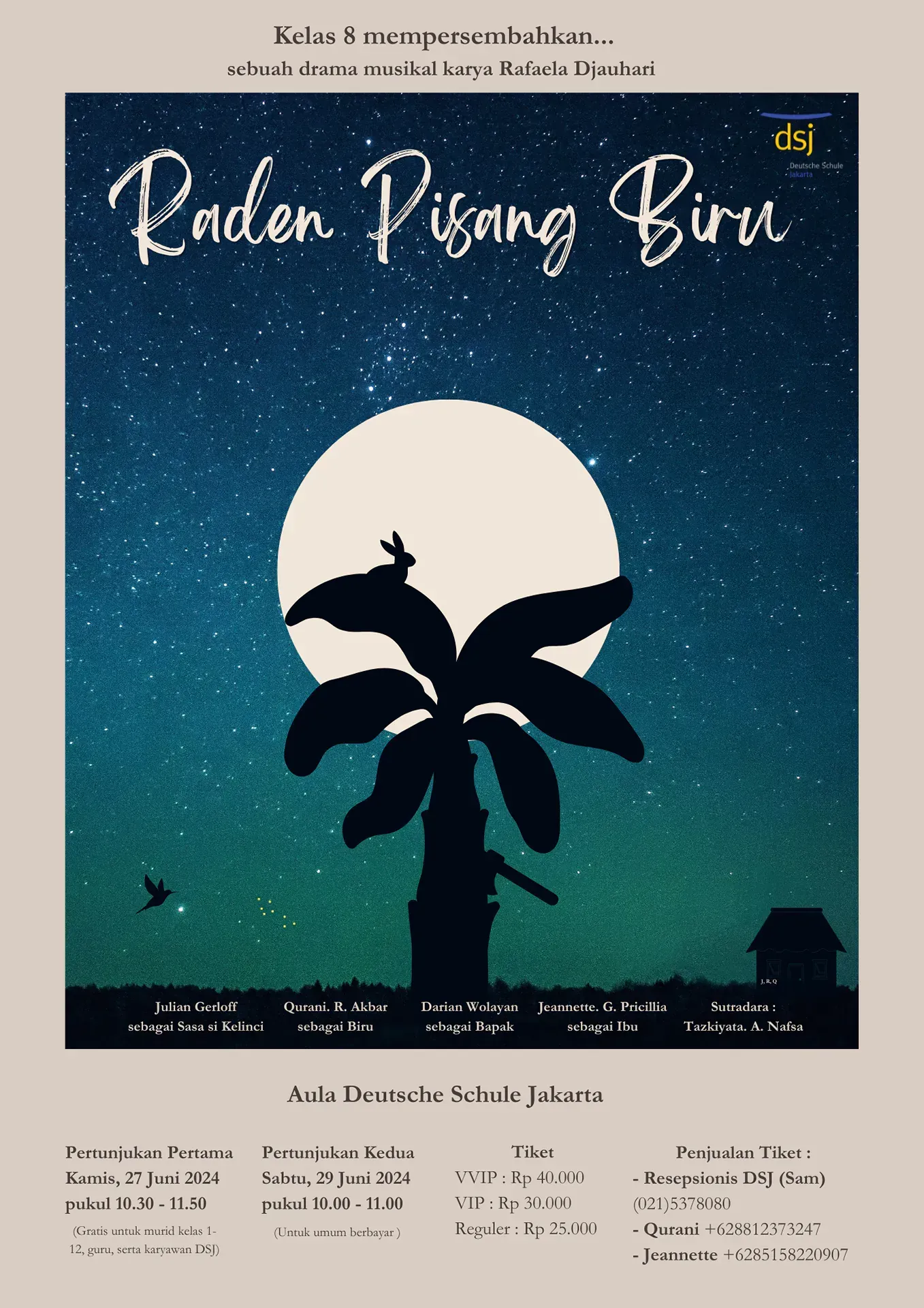 A poster for a movie called raden pisang biru
