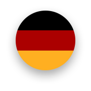 The german flag is in a circle on a white background.