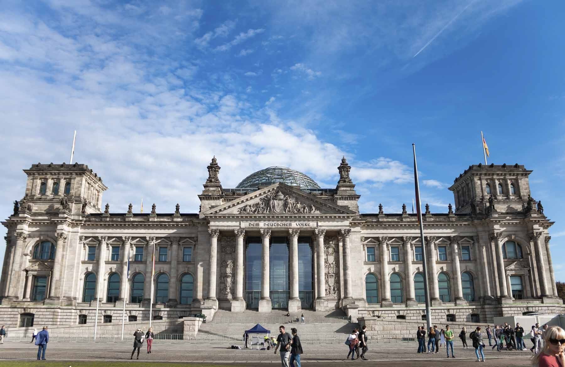A large building with a dome on top of it