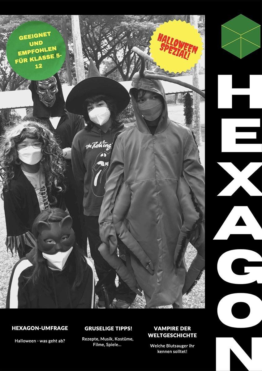 A group of people wearing masks and costumes are standing next to each other.