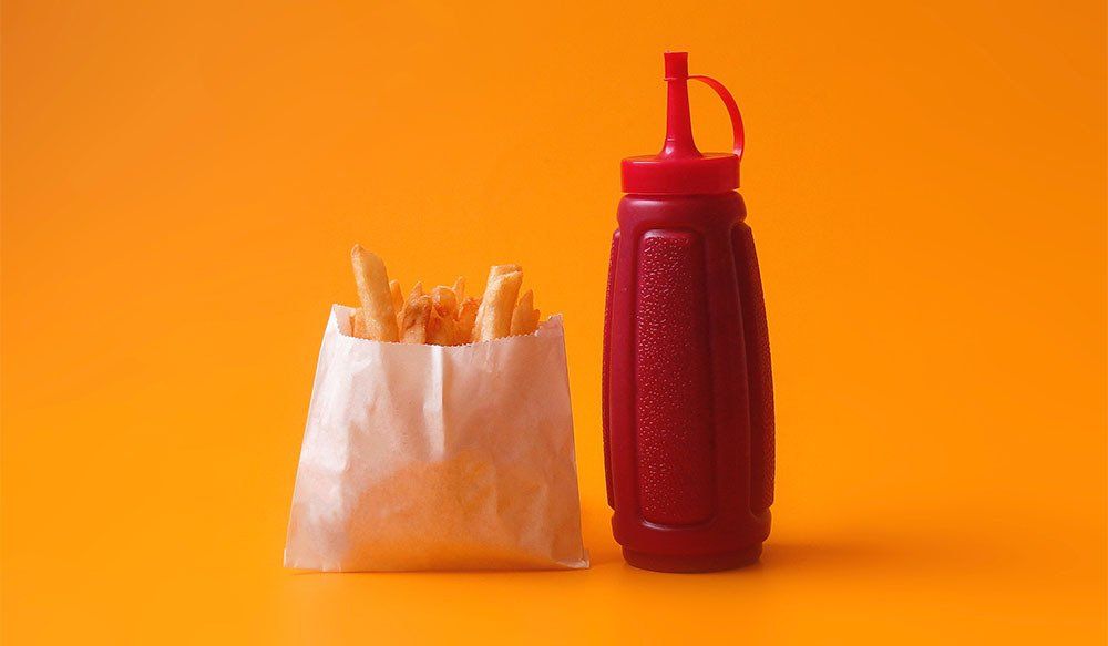 French fries and Ketchup fast food