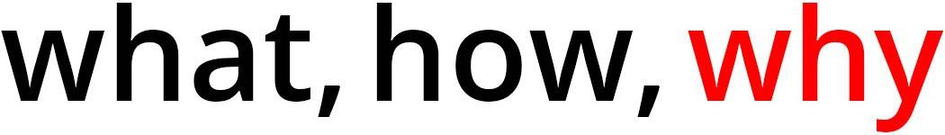 The word what is written in black and red on a white background
