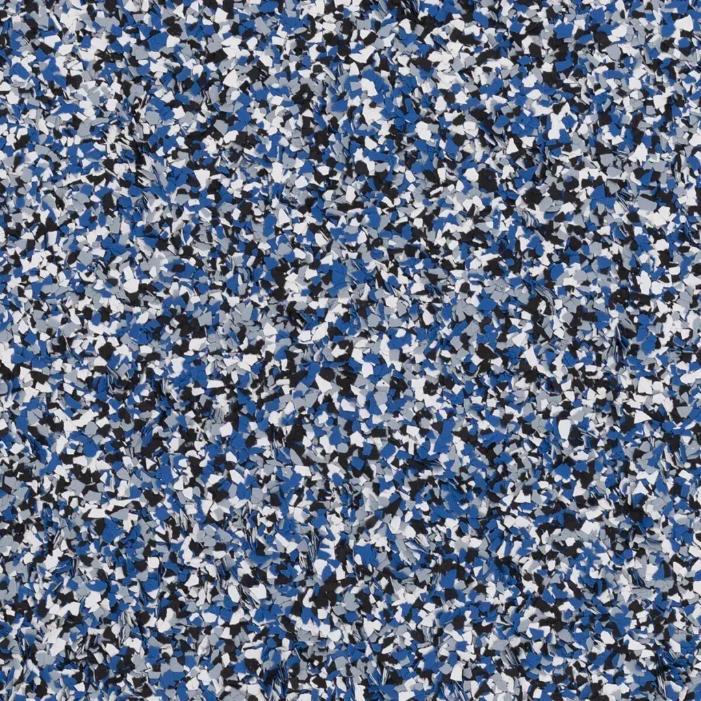Blue, white, and gray abstract speckled pattern resembling camouflage or confetti
