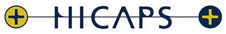 MHCAPS logo between two yellow circular icons with blue plus signs on a white background