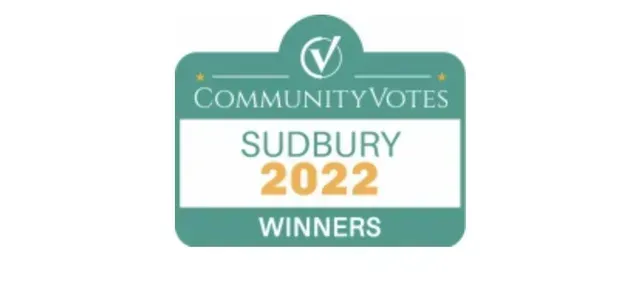 Community votes sudbury 2022 winners logo on a white background