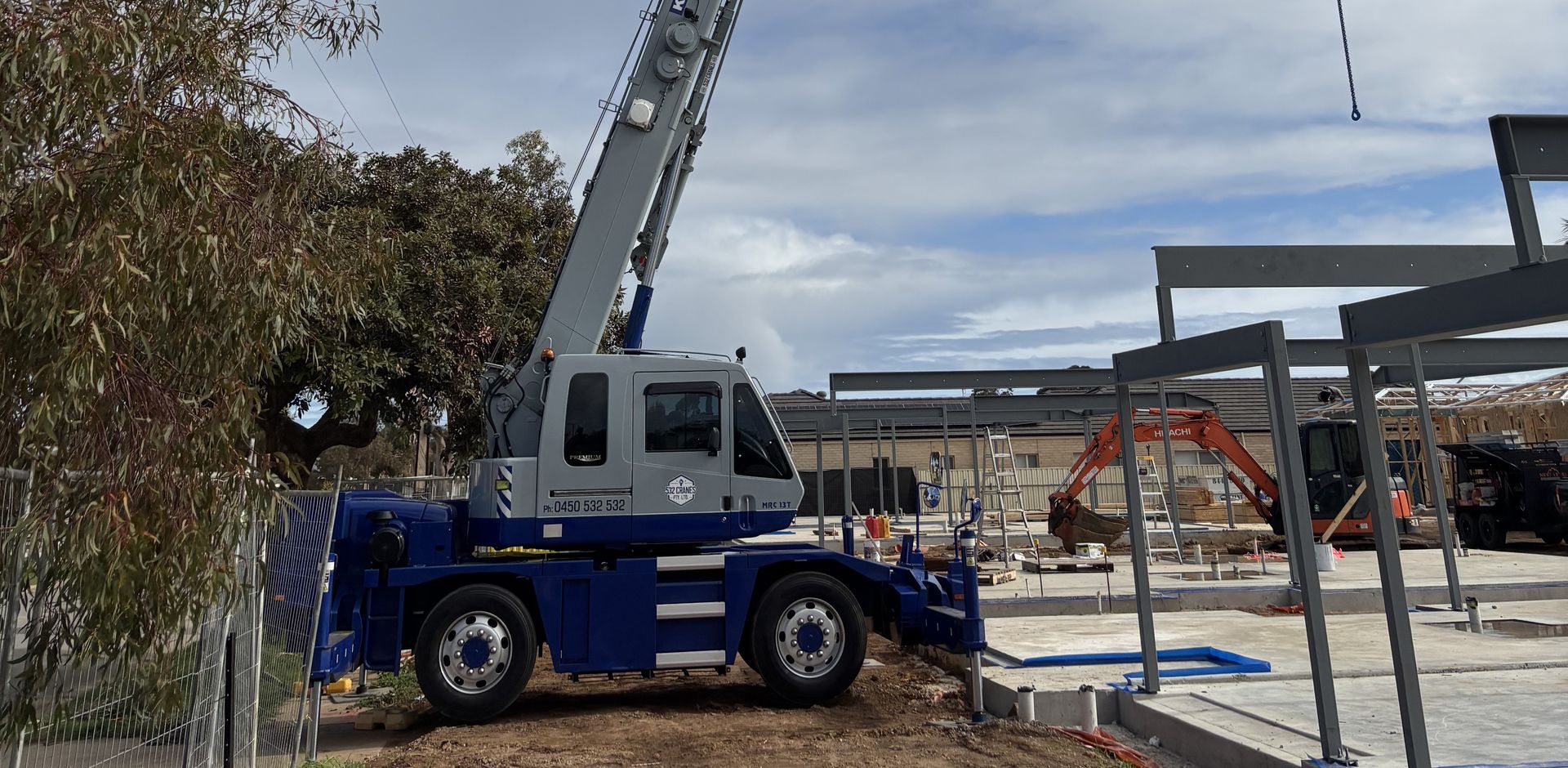 Structural steel prepared for crane lifting on an Adelaide construction site