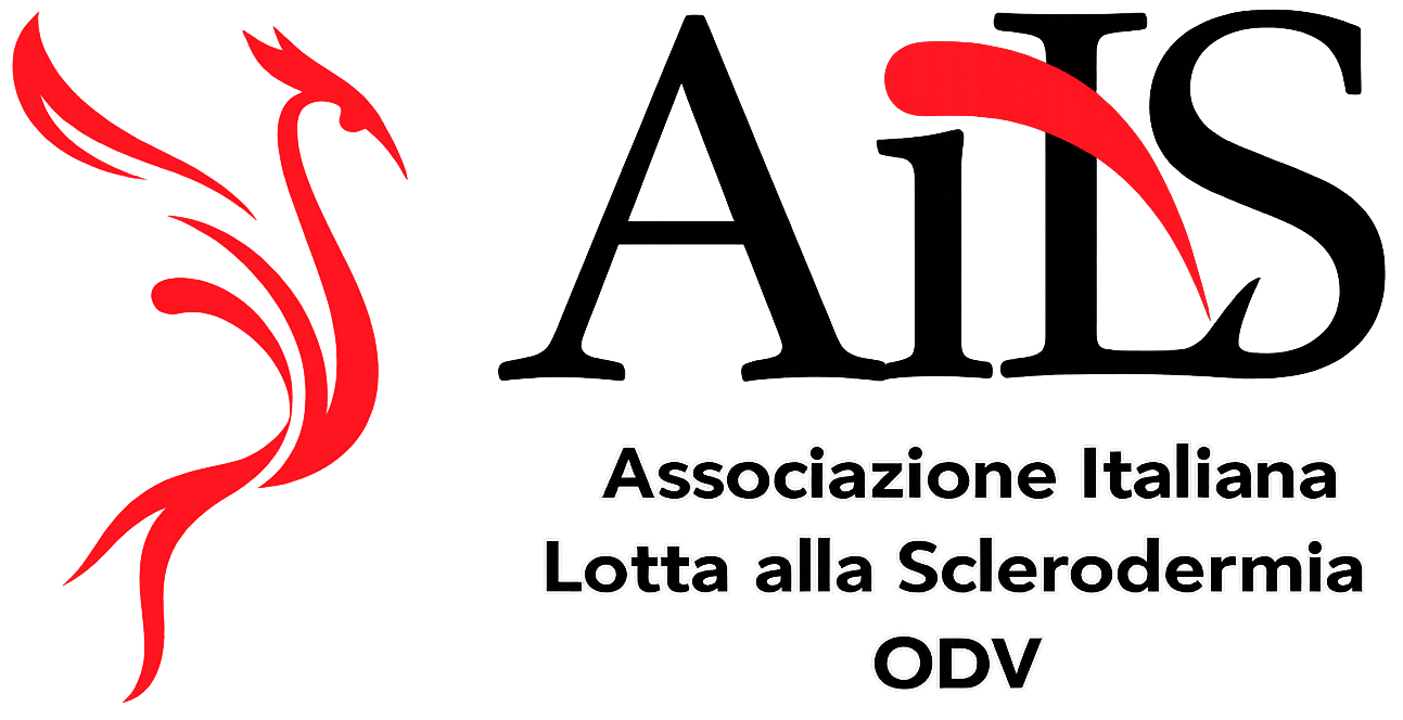 Logo dell'AILS, l'Associazione Italiana per la Sclerodermia. Rappresenta una fenice rossa e il testo nero con l'acronimo AILS.