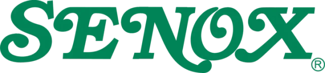 The green brand logo for SENOX featuring bold, serif typography.