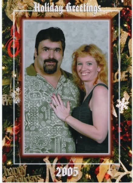 A picture of a man and woman with the year 2005 on it