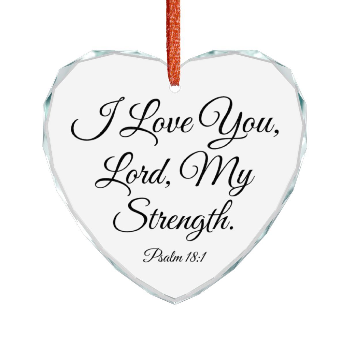 Heart-shaped glass ornament with
