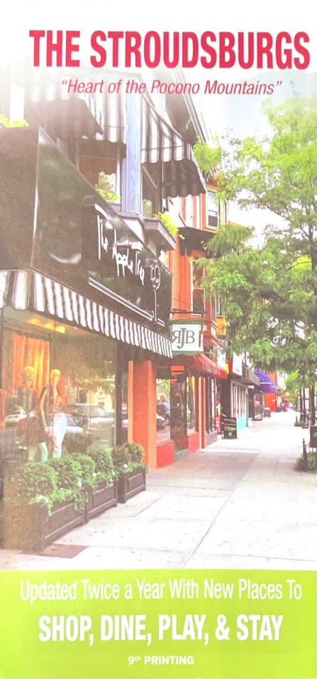 A book titled the stroudsburgs updated twice a year with new places to shop , dine , play , and stay