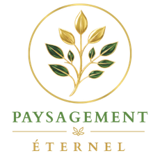 Logo en feuille d'or avec le texte « PAIEMENT ÉTERNEL » sur fond blanc