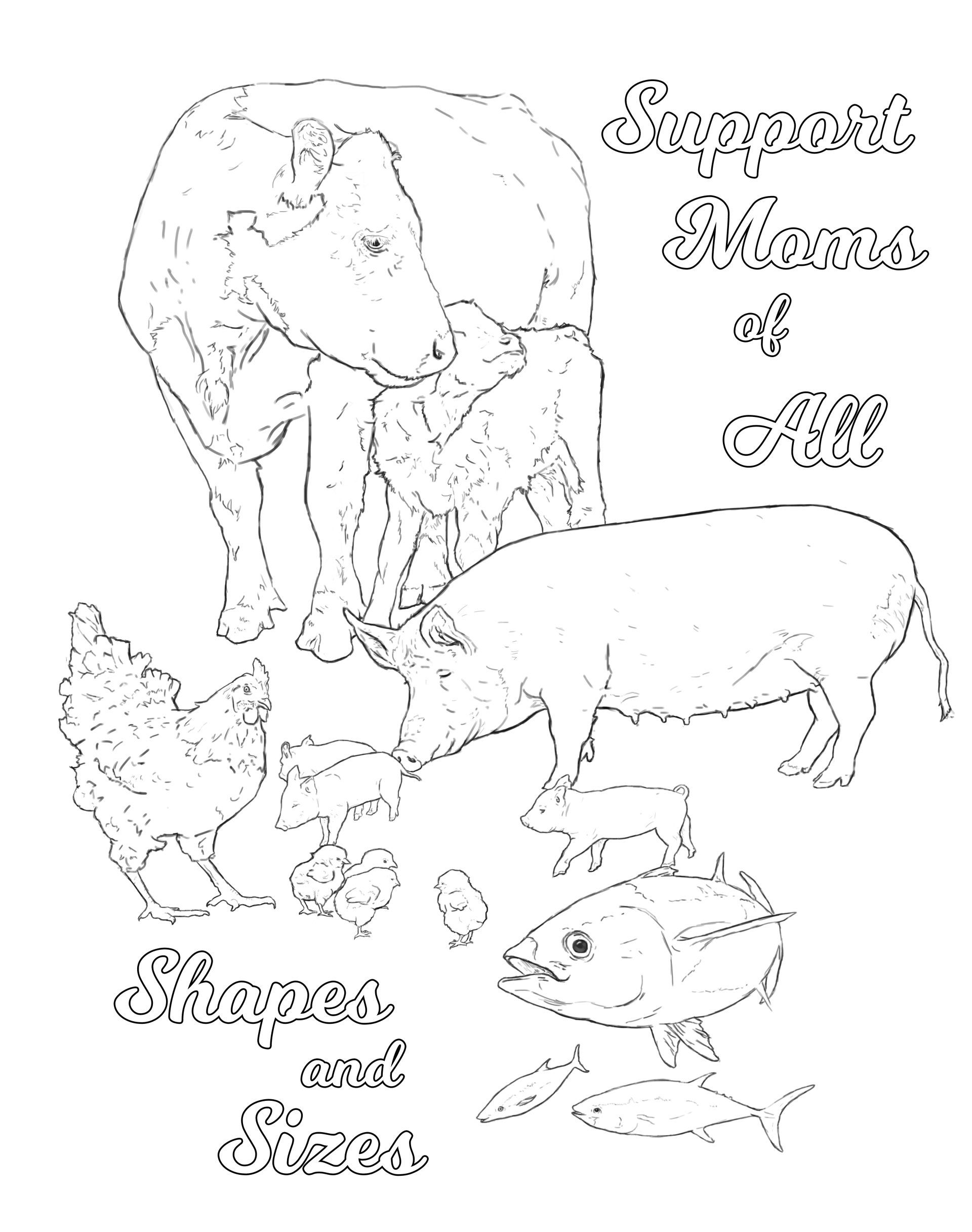 Farm animals and fish supporting animal welfare with text.