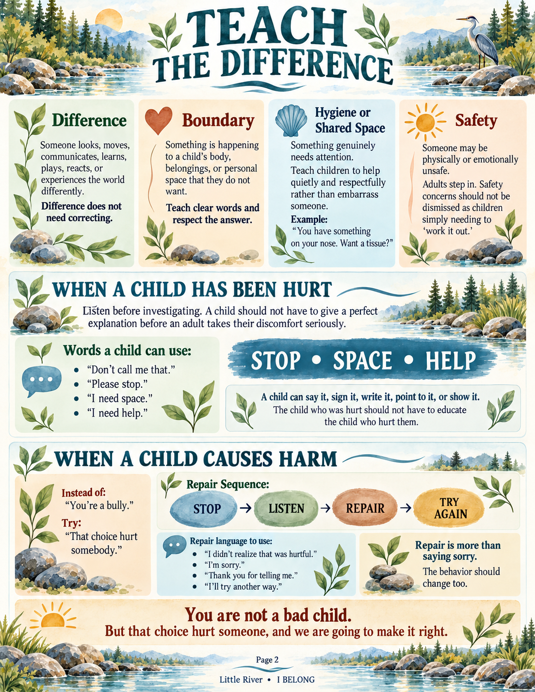 Teach the Difference printable guide
