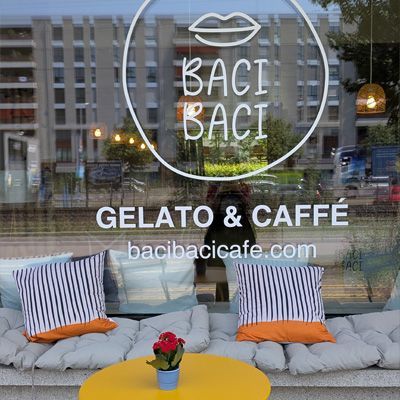 Cafe Baci Baci outdoor seating area.