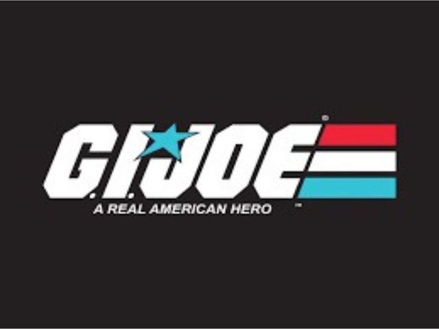 G.I. Joe logo on a black background, white text with a blue star, red and blue stripes.