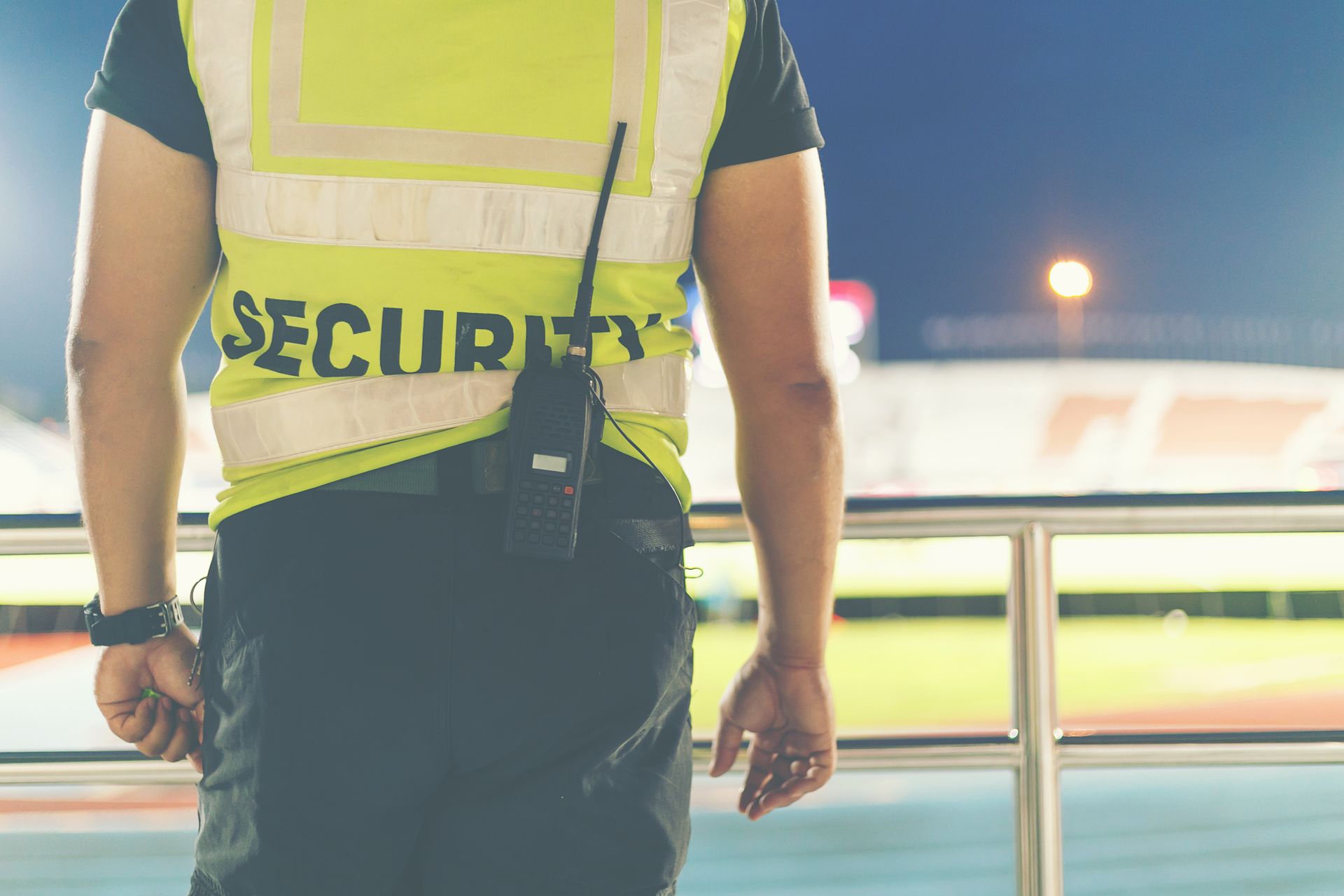 Security guard in a reflective vest.