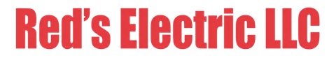 Red and black 3D logo reading “RED’S ELECTRIC”