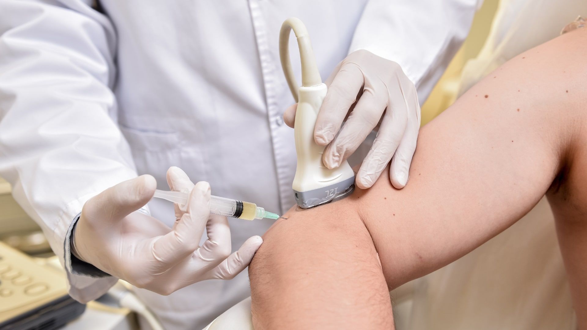 A patient receiving PRP Injections for pain management.