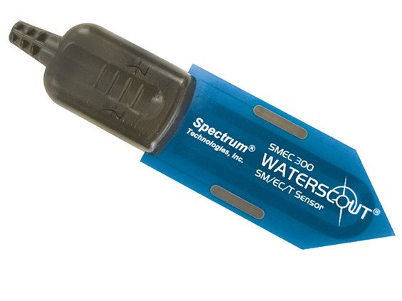 Sininen spektri waterscout anturi valkoisella pohjalla