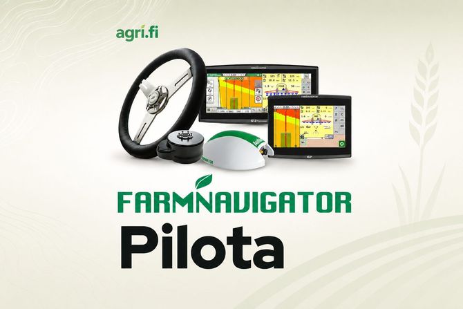 Farmnavigator G7 ja G12 näytöt yhdessä Pilota automaattiohjauspakettina