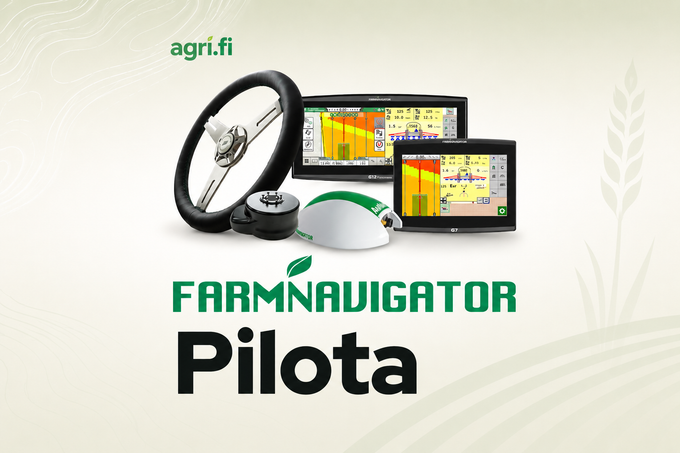 Farmnavigator G7 ja G12 näytöt yhdessä Pilota automaattiohjauspakettina