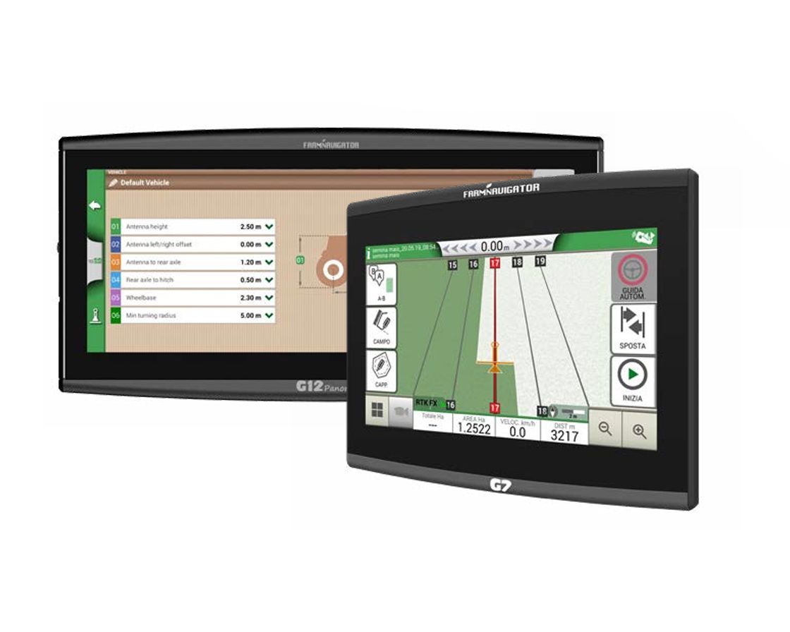 Farmnavigator G7 ja G12 -näytöt ajo-opastukseen ja automaattiohjaukseen