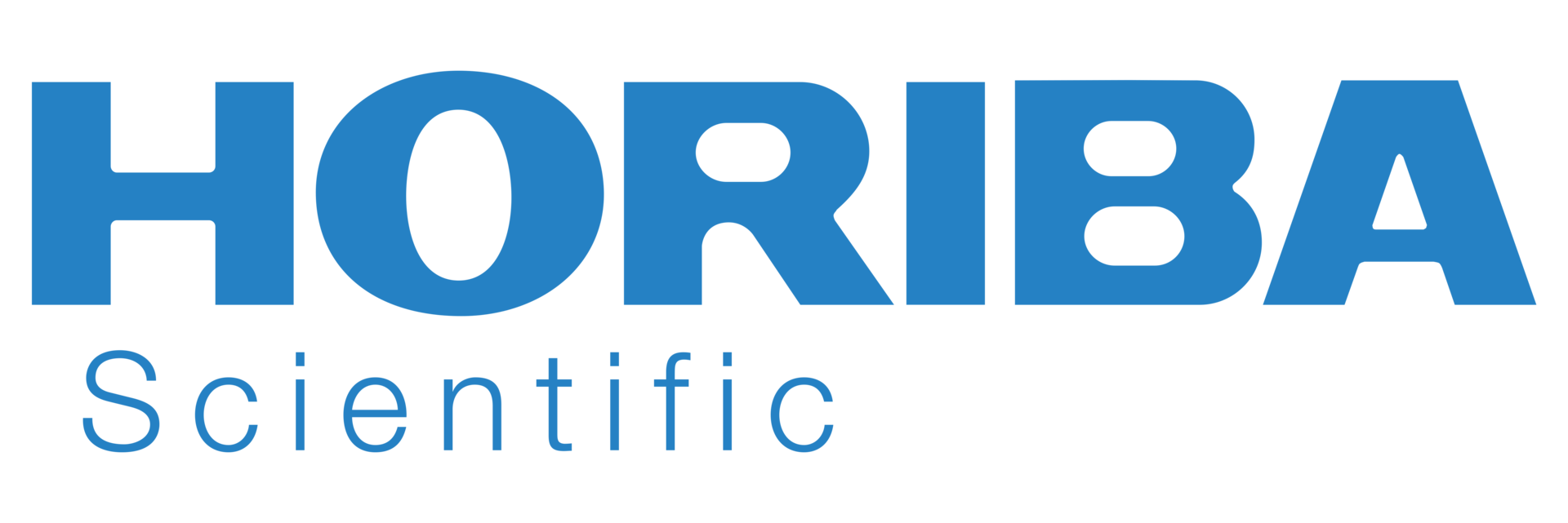 Sinivalkoinen horiba science -logo valkoisella pohjalla