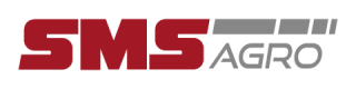 SMS AGRO -logo punaisena ja harmaana; vaakasuora muotoilu.