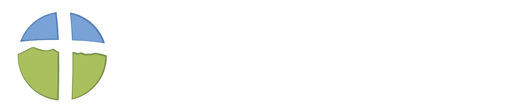 Christ Community Church Montreat (EPC) - a circular logo with a cross through the center, blue on top, green on the bottom