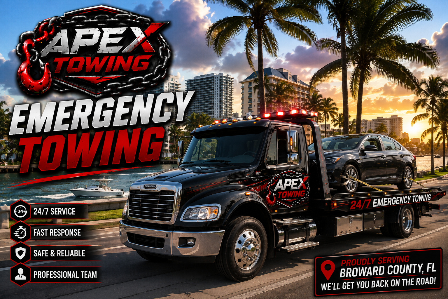 Emergency towing in Broward County — Apex Towing