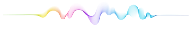 Abstract colorful sound wave on a white background.