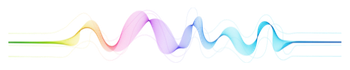 Abstract wave in rainbow colors on a white background.